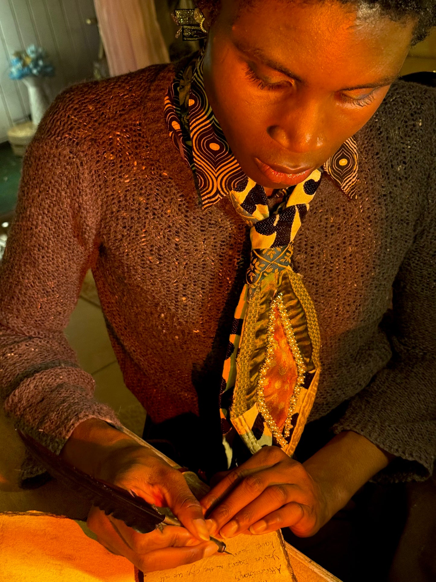 The Polite Plot Twist Necktie - Champagne Witch Collection